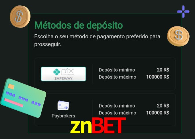 O cassino znbet oferece uma grande variedade de métodos de pagamento